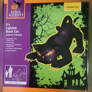 🎃NEW🎃 HALLOWEEN Animated 6ft Lighted Inflatable Black Cat Indoor/Outdoor